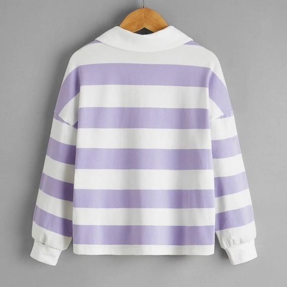 Two Tone Half Button Placket Tee - Picture 2 of 4